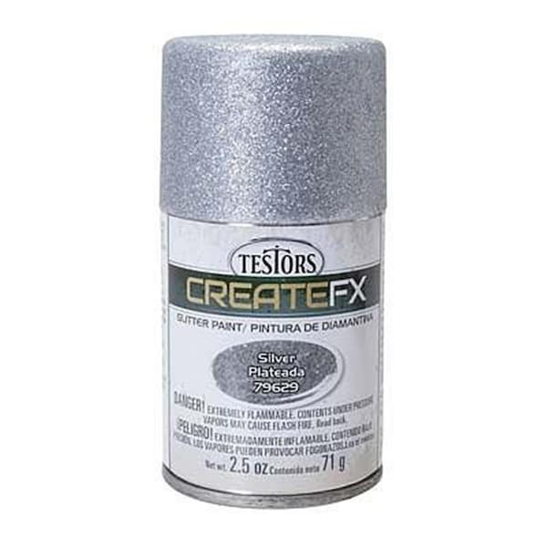 Testors FX Glitter Silver Spray 2.5 oz Hobby & Model Enamel Paint No